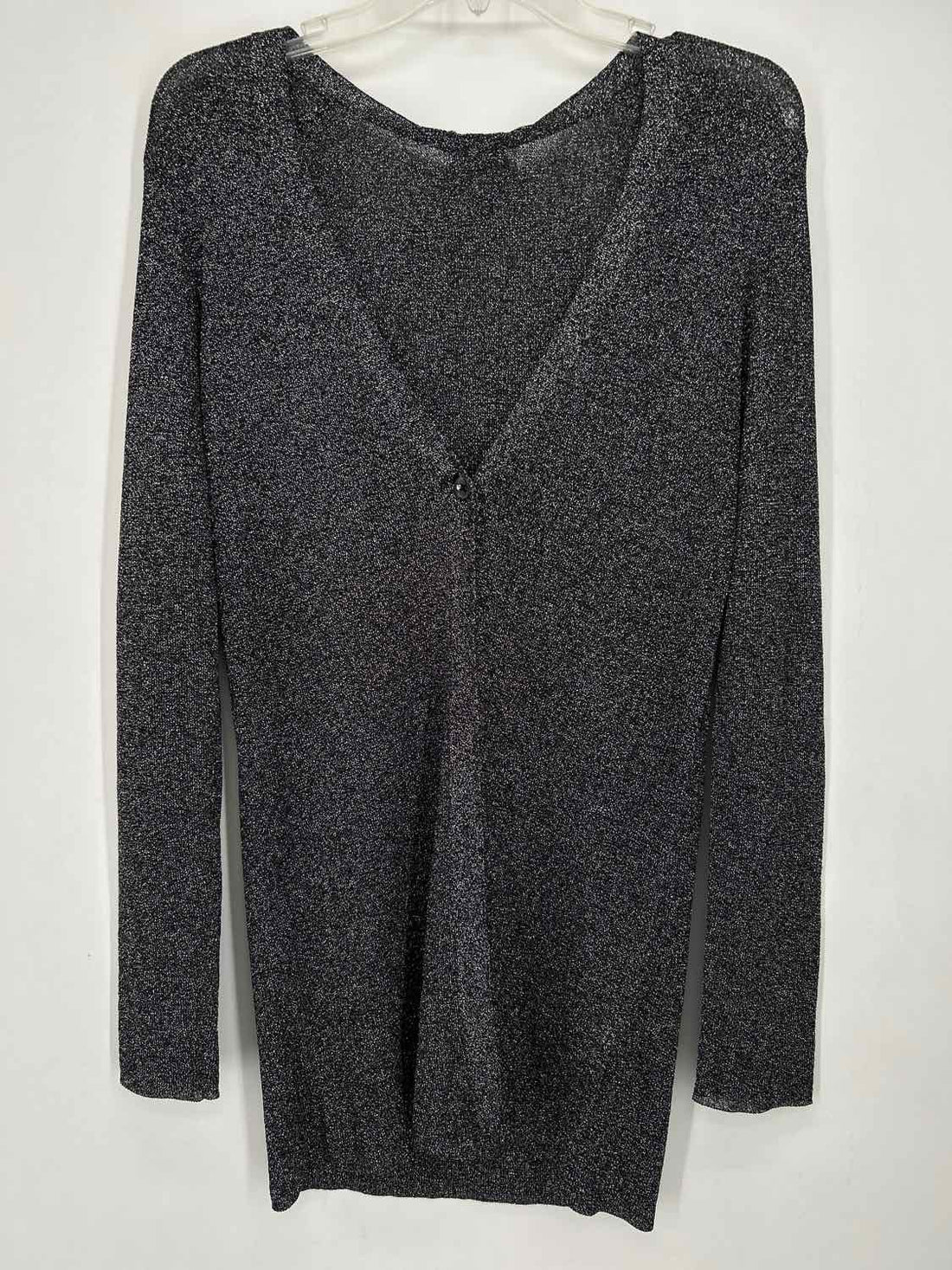 Brooks Brothers M Silver & Black Metallic Long Sleeve Holiday