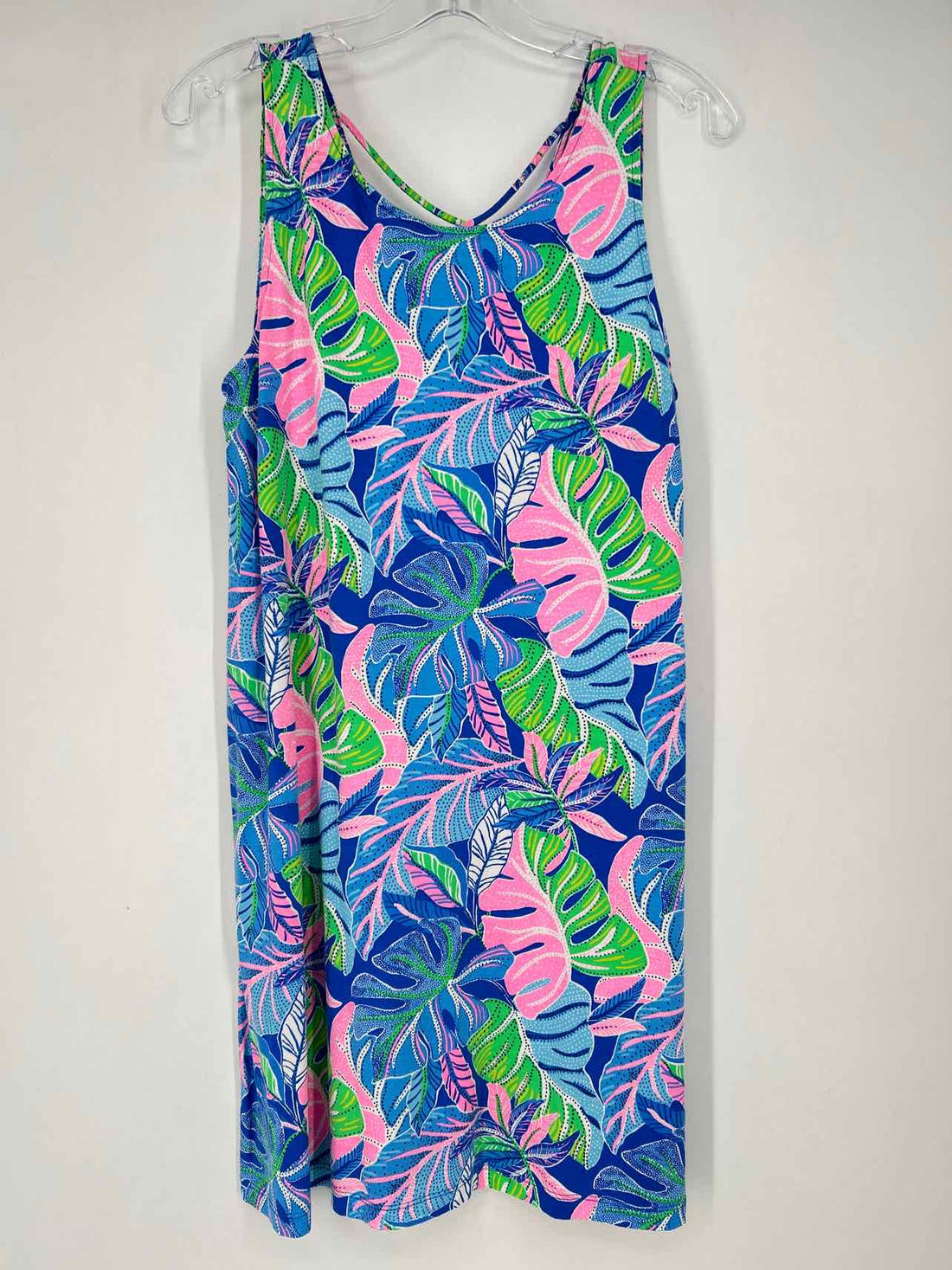Lilly Pulitzer M Blue Pink & Green Floral Sleeveless Lilly Pulitzer Dress