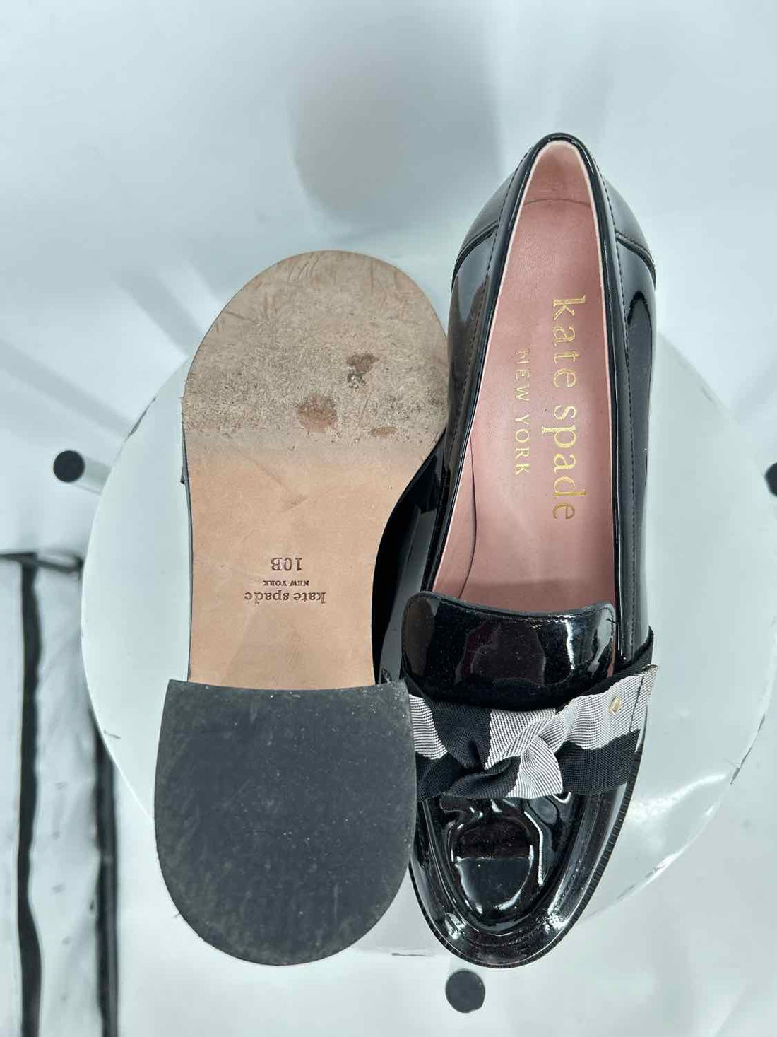 Kate Spade Women Size 10 Black Chunky Heel Loafers