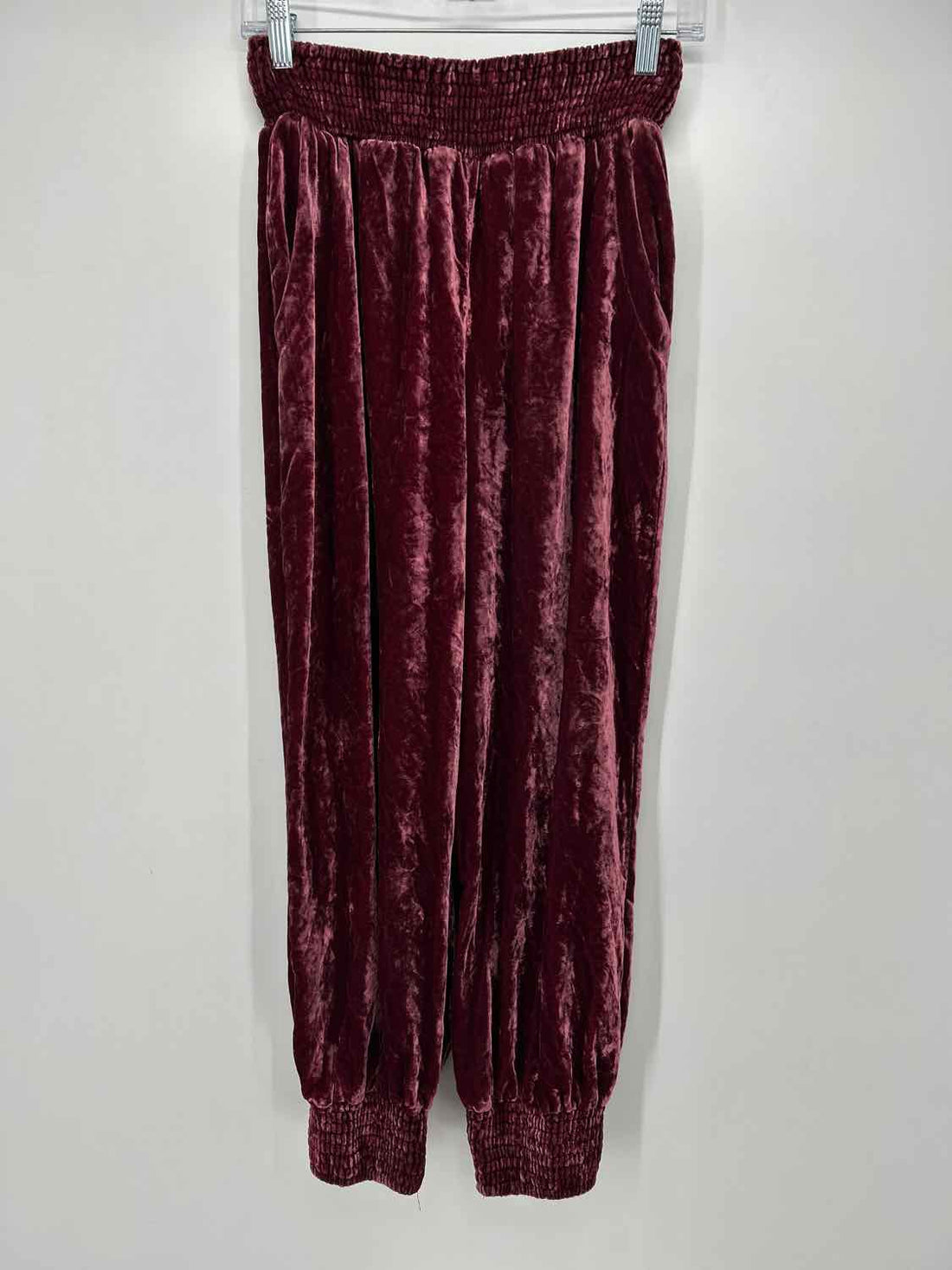 By Anthropologie Size SP Burgandy Velvet Pants
