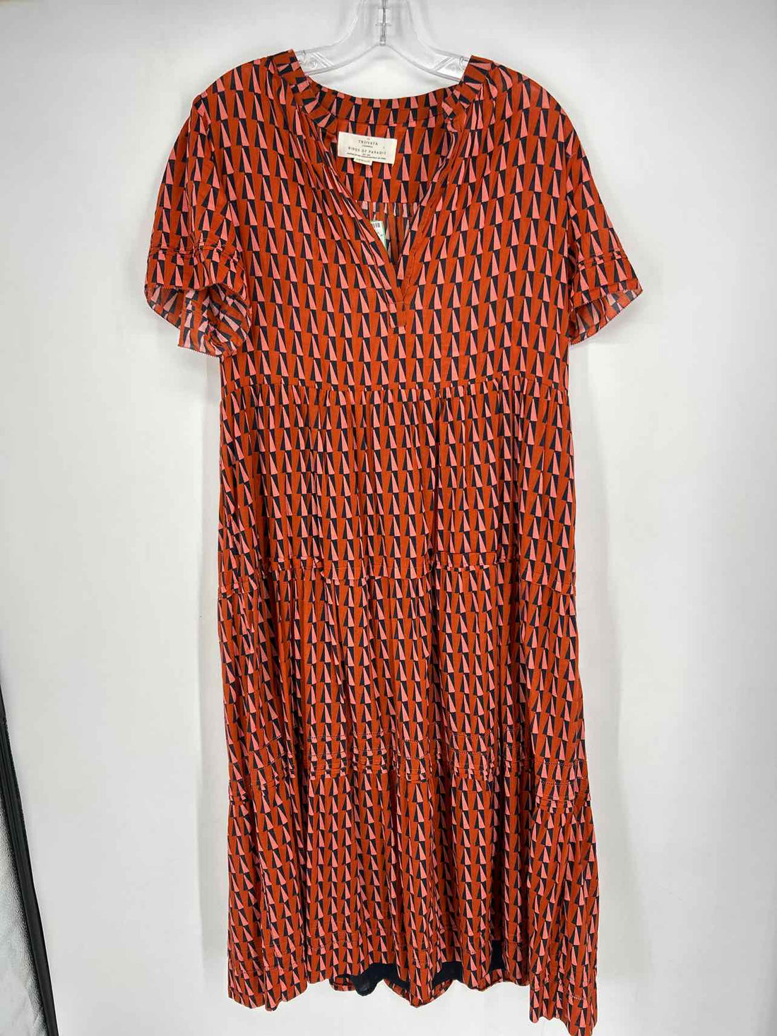 Trovata Size M Burnt Orange Print Dress