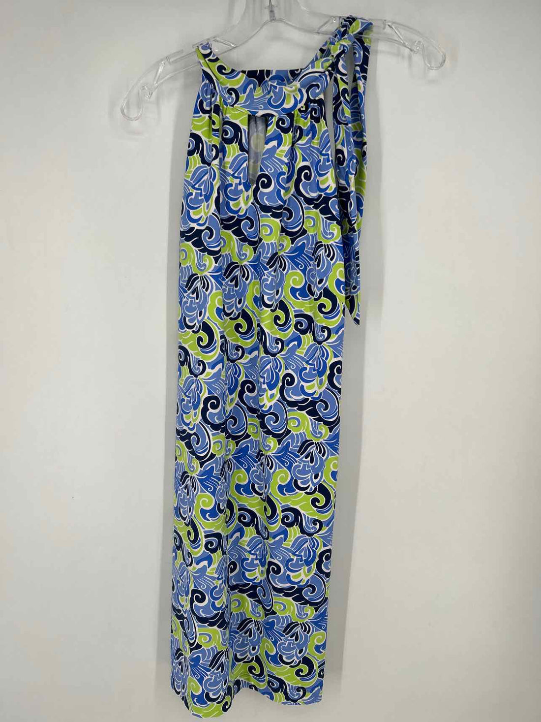Katherine Way Size M Navy & Blue Print Sleeveless Dress