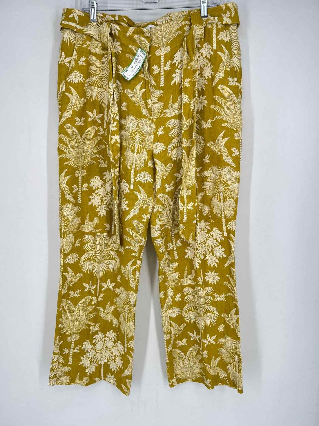 Spartina 449 Size 16 Yellow/Green & White Linen Pants