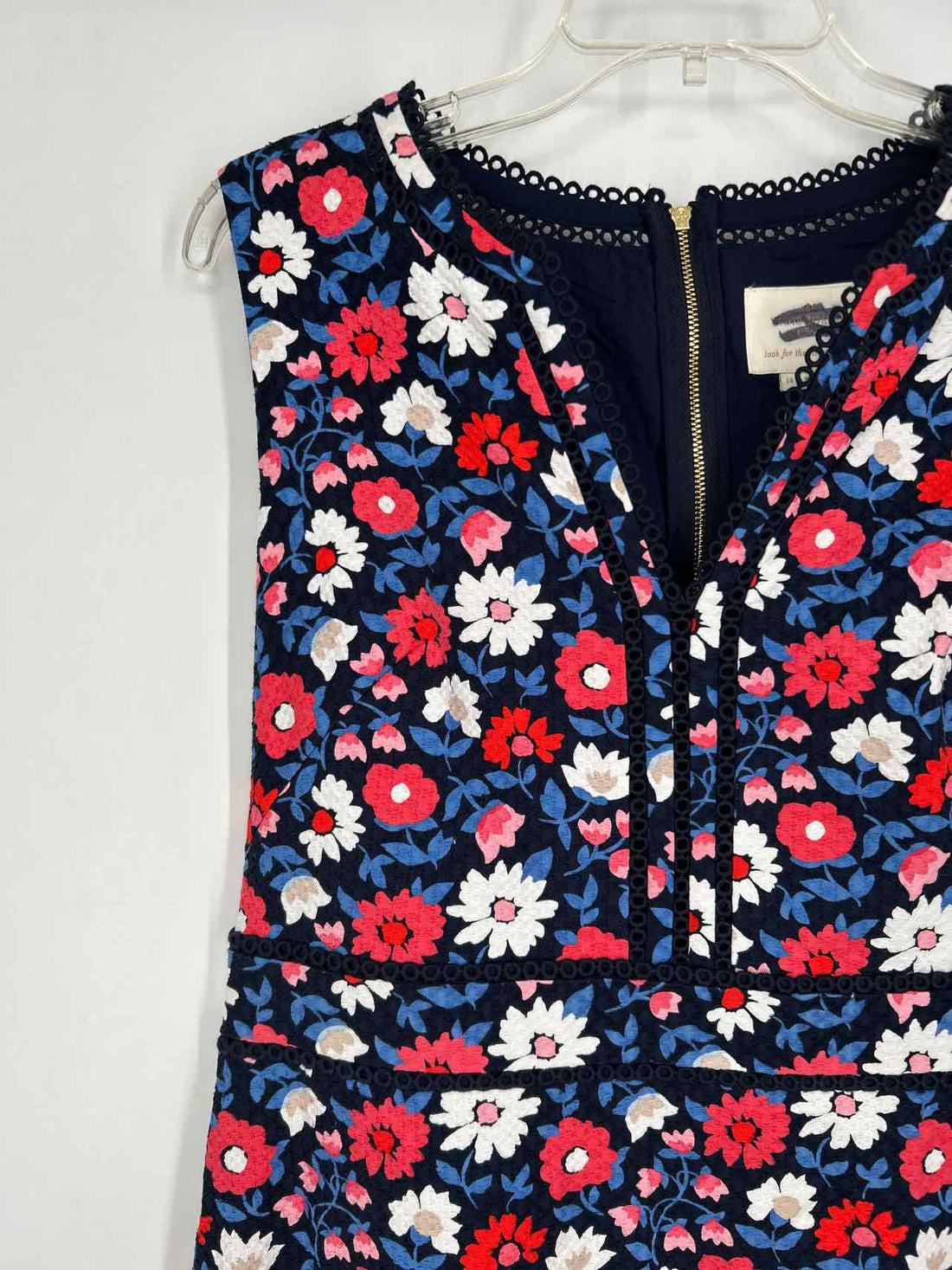 Kate Spade Size 14 Navy Floral Sleeveless Dress