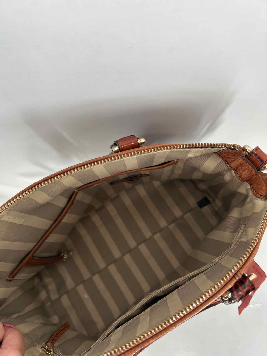 Brahmin Brown Pebbled Leather Duxbury Medium Satchel