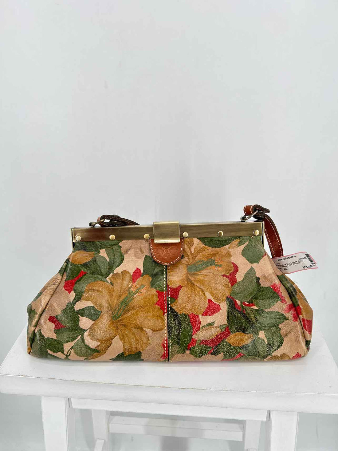 Patricia Nash Beige Floral Leather Pre Owned Shoulder