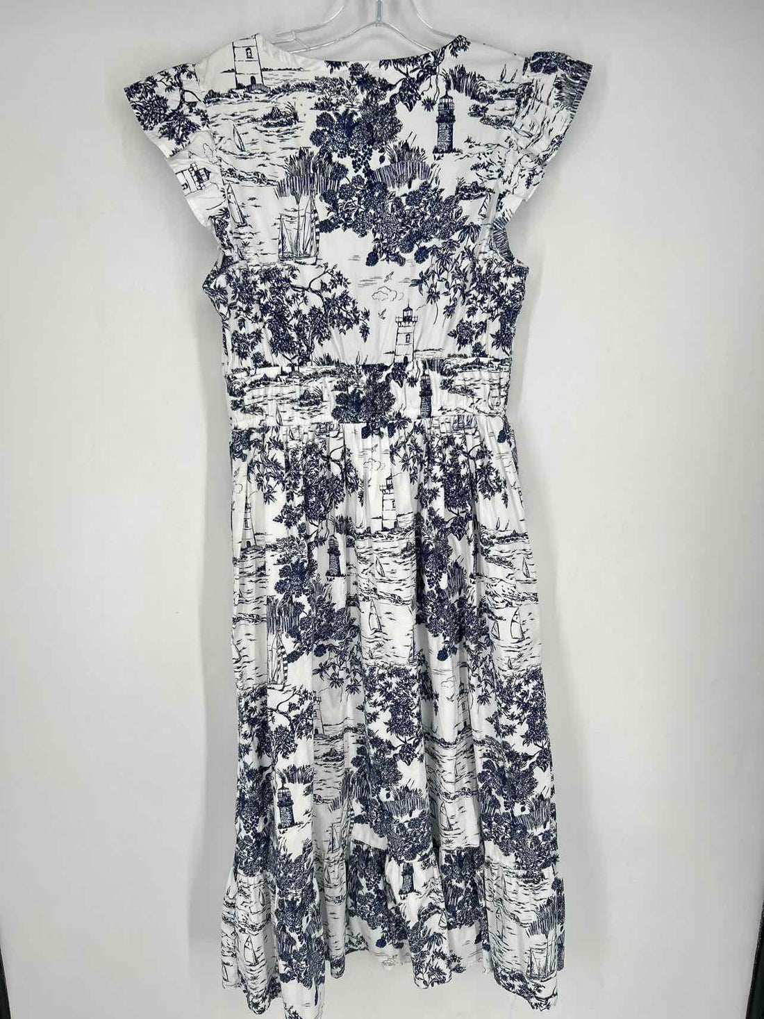 Vineyard Vines Size S White & Navy Short Sleeve Dress