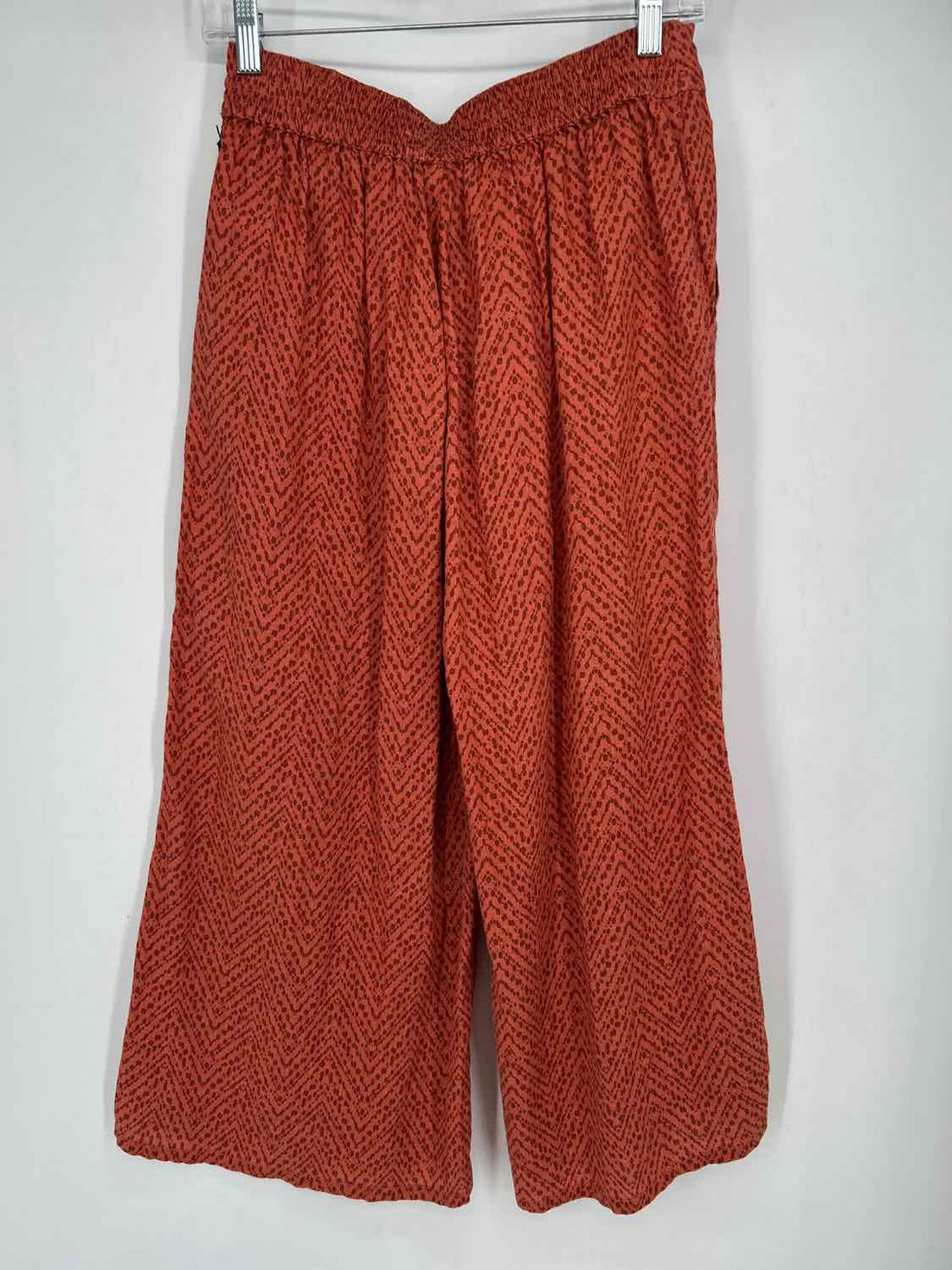 Halston Size S Rust Print Linen 100% NWT Pants