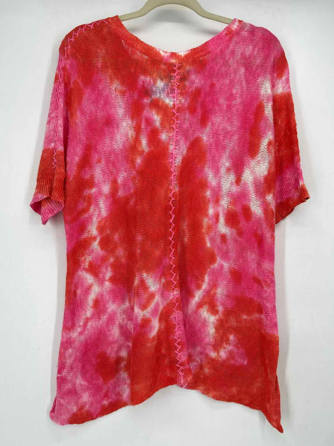 Sundance Size M Orange & Pink Knit Short Sleeve