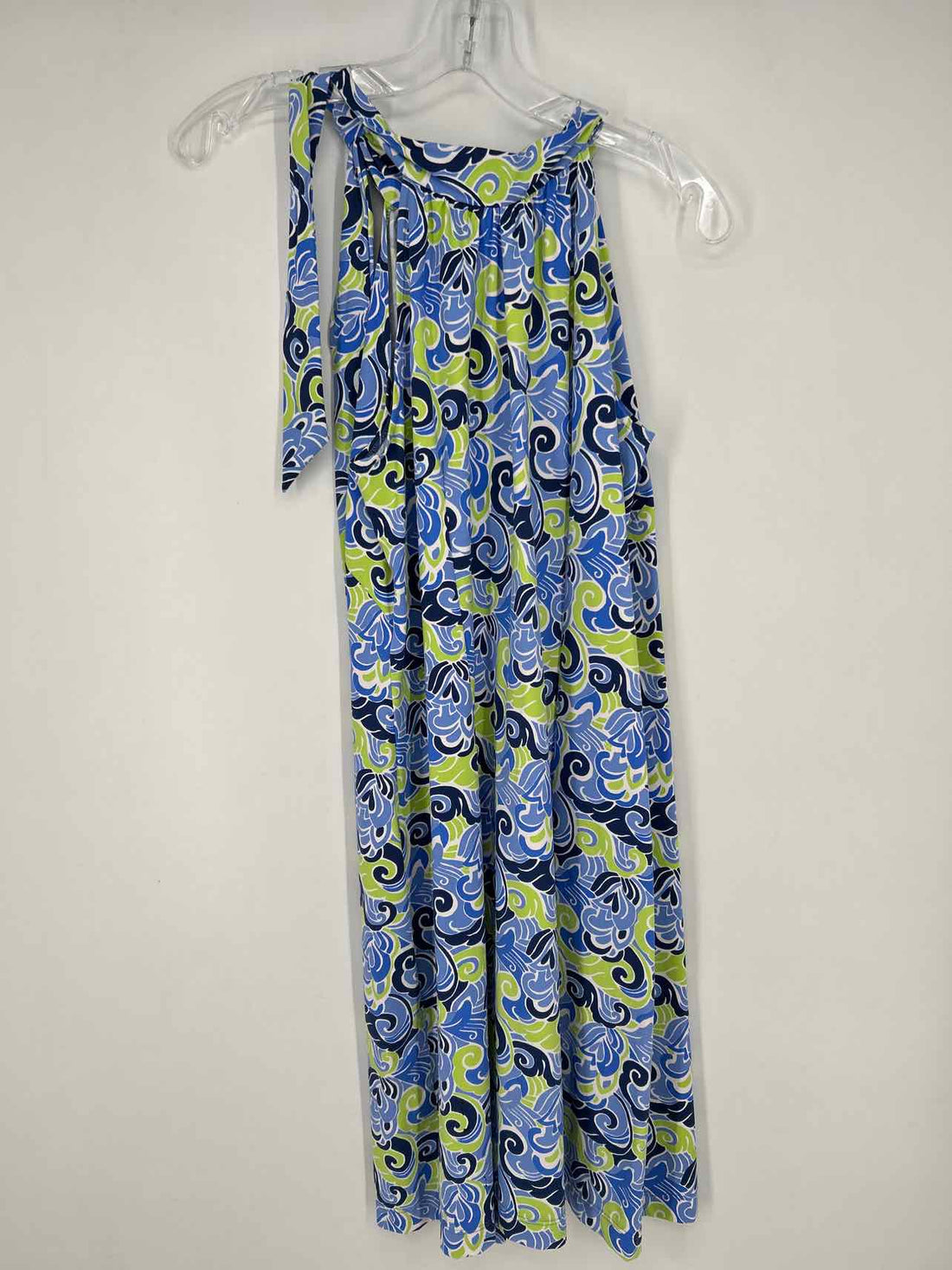 Katherine Way Size M Navy & Blue Print Sleeveless Dress