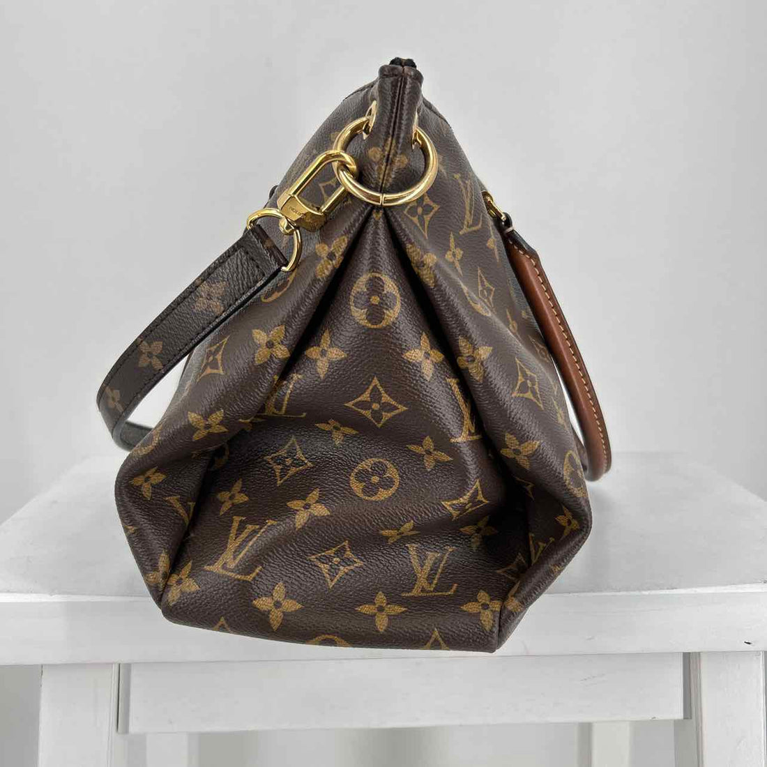 Louis Vuitton Pallas MM Brown Monogram Satchel LUXURY