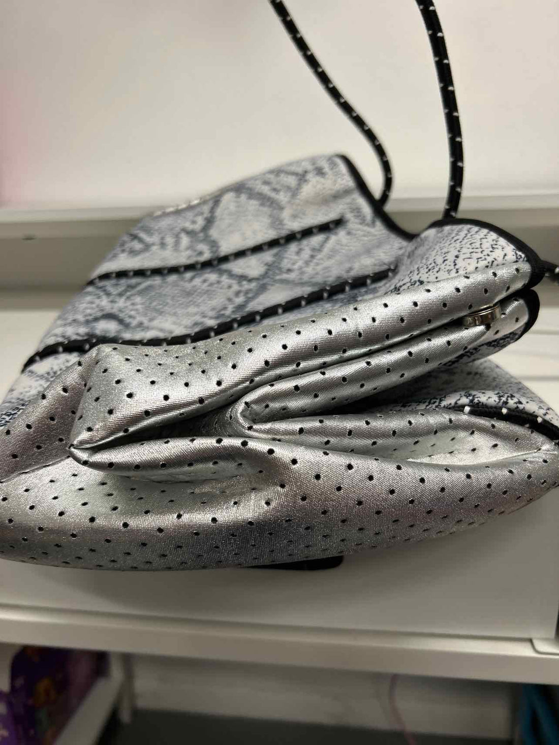 Parker & Hyde Silver & Black Like New Tote