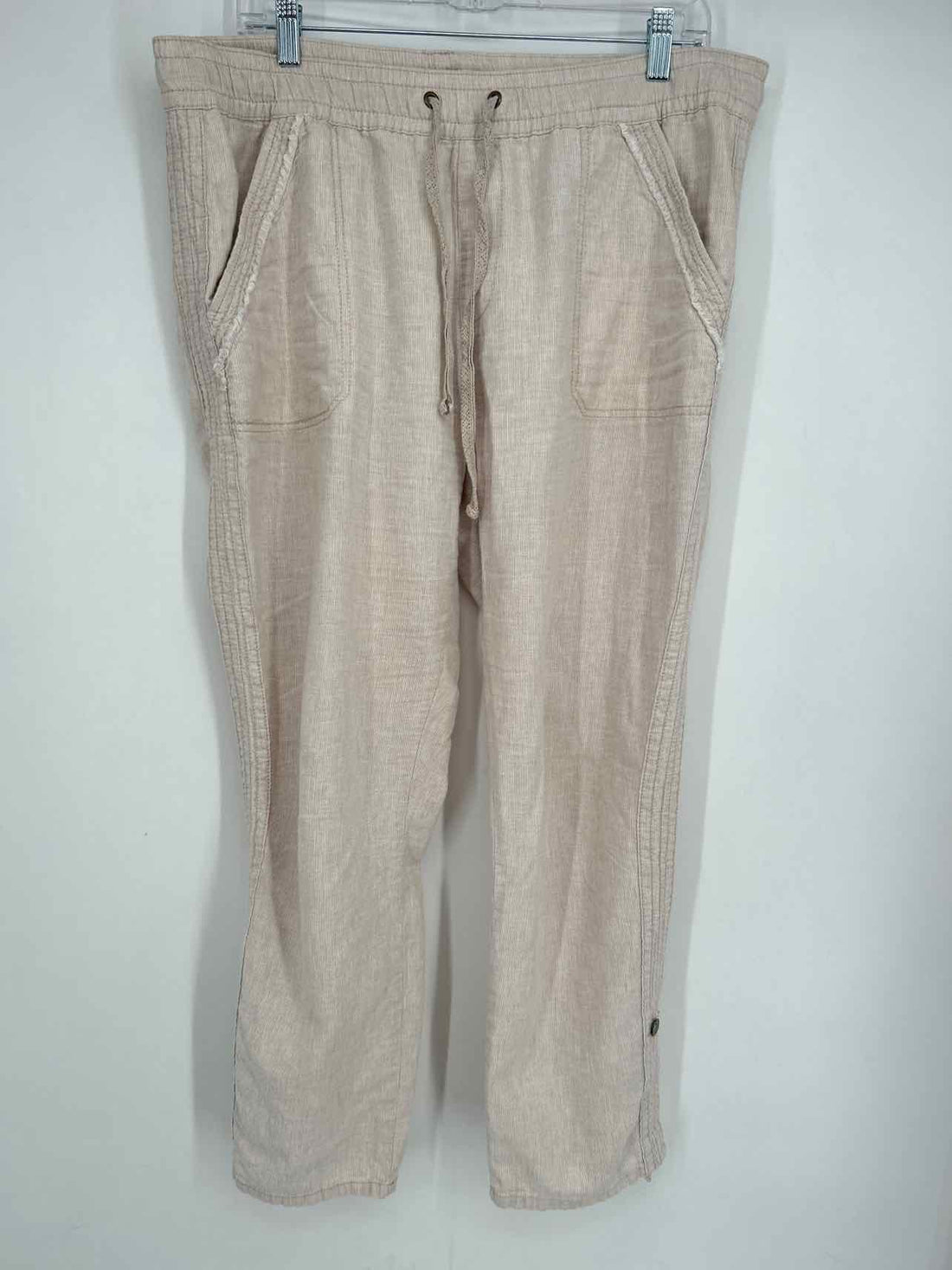 HEI HEI Size L Cream Linen/Cotton Pants