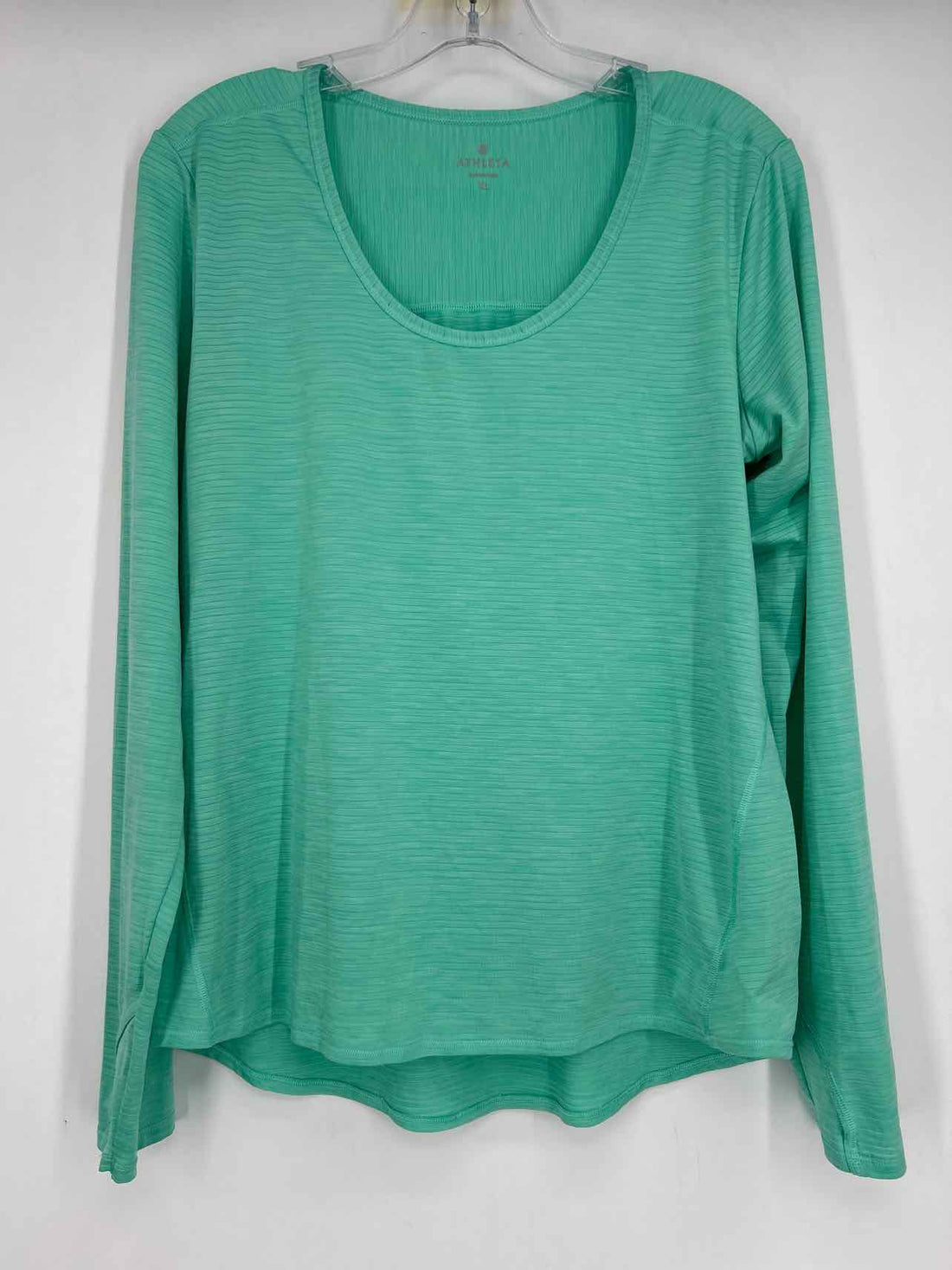 Athleta Size XL Mint Green Striped Long Sleeve Active Tops