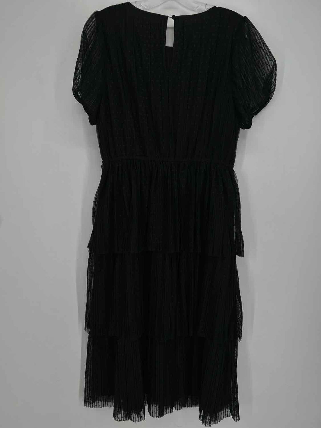 J Crew Size 8 Black Polkadot Tiered Dress