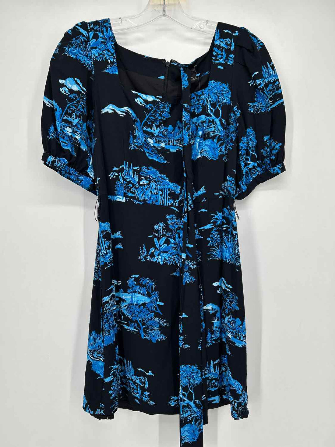 Ann Taylor Size 00P Black & Blue Print Dress