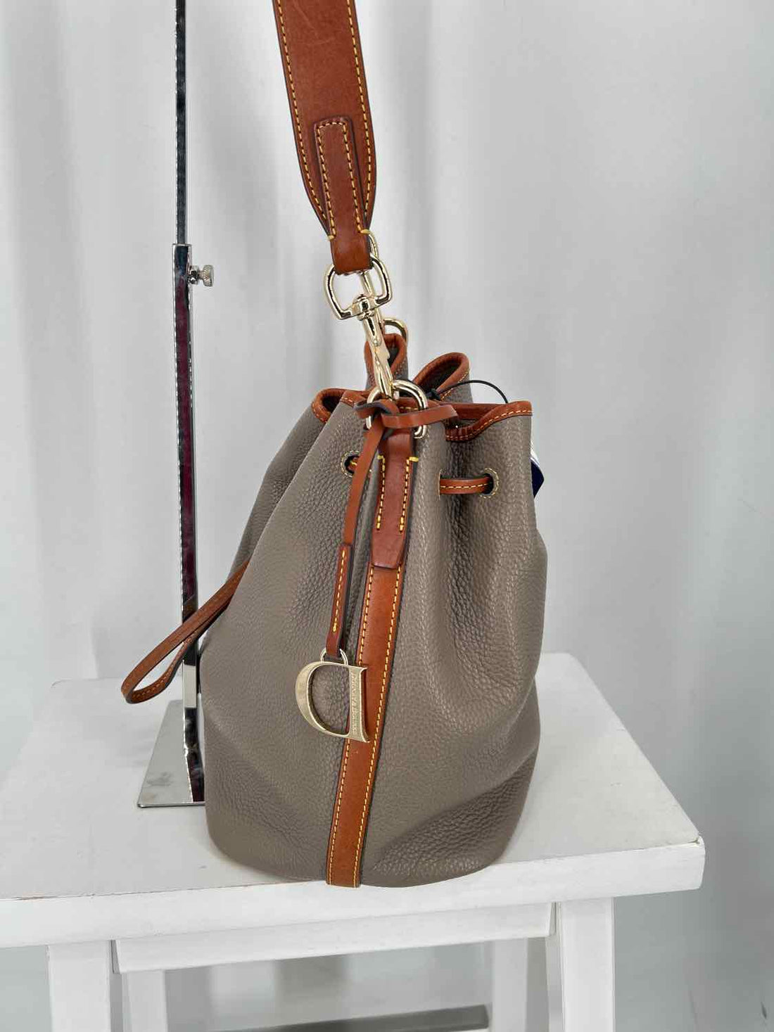 Dooney & Bourke Taupe Pebbled Leather Hobo