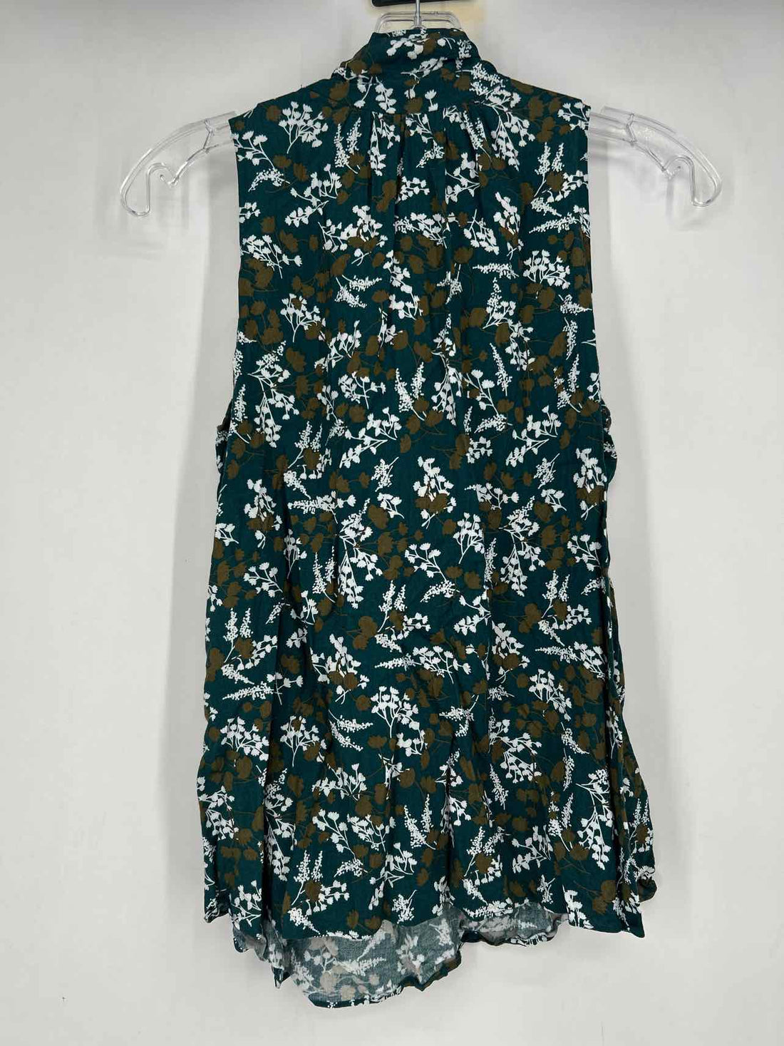 Brooks Brothers Size 8 Dark Green Print Sleeveless