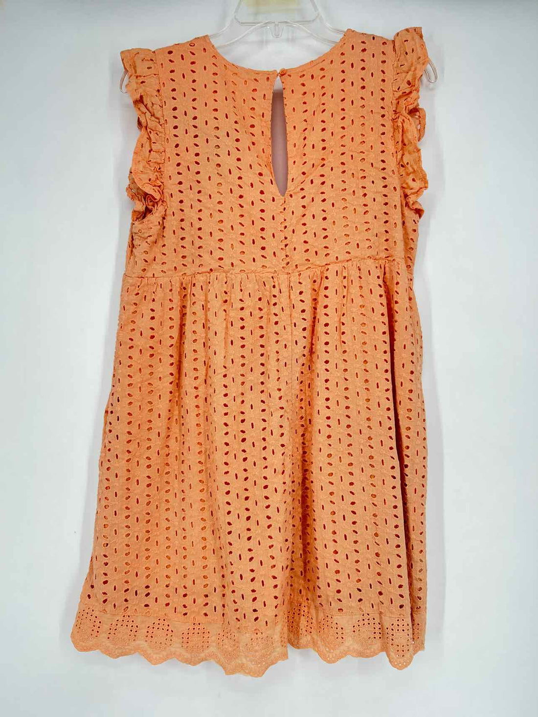 Pink Lilly Size L Peach Eyelet Short Sleeve Dress