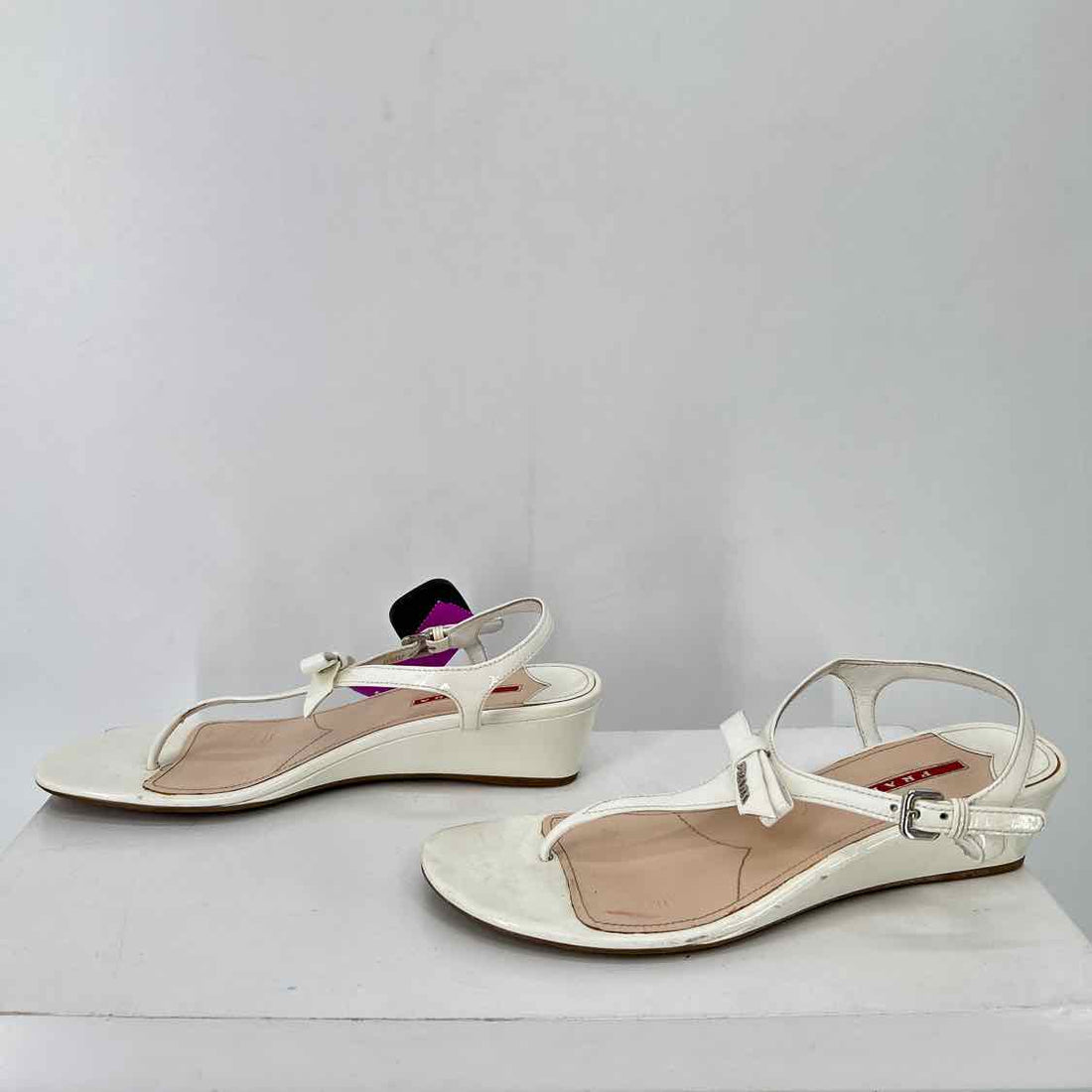 Prada Size 40 Patent Leather White LUXURY