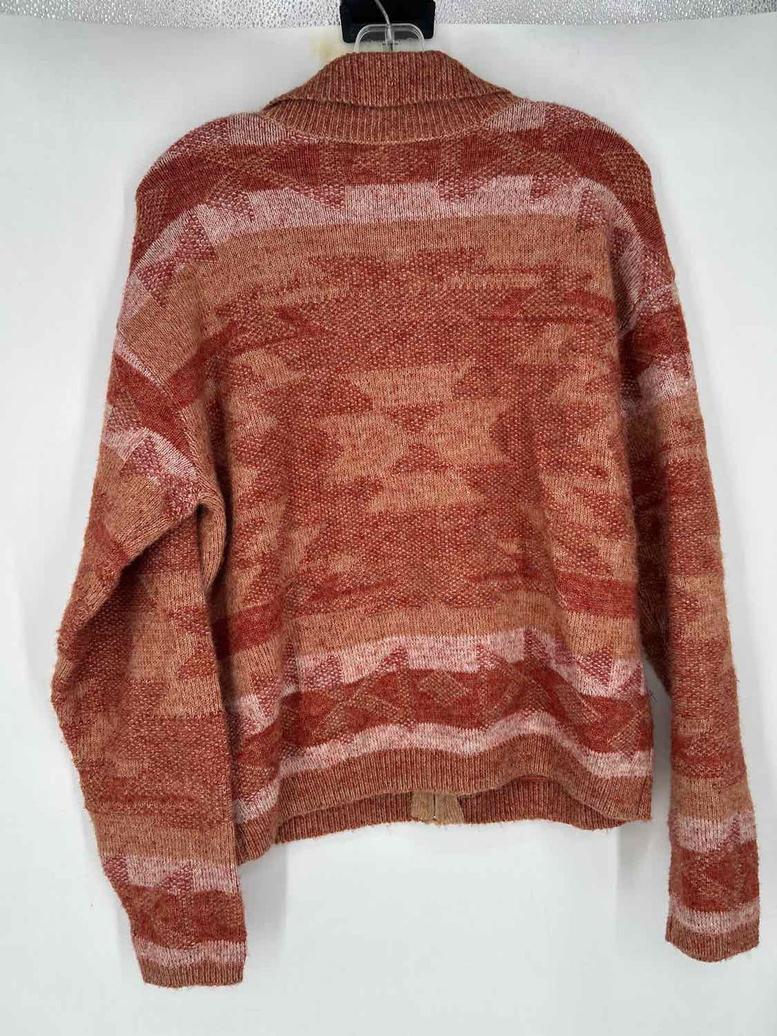 Lucky Brand Size L Rust Print Cardigan