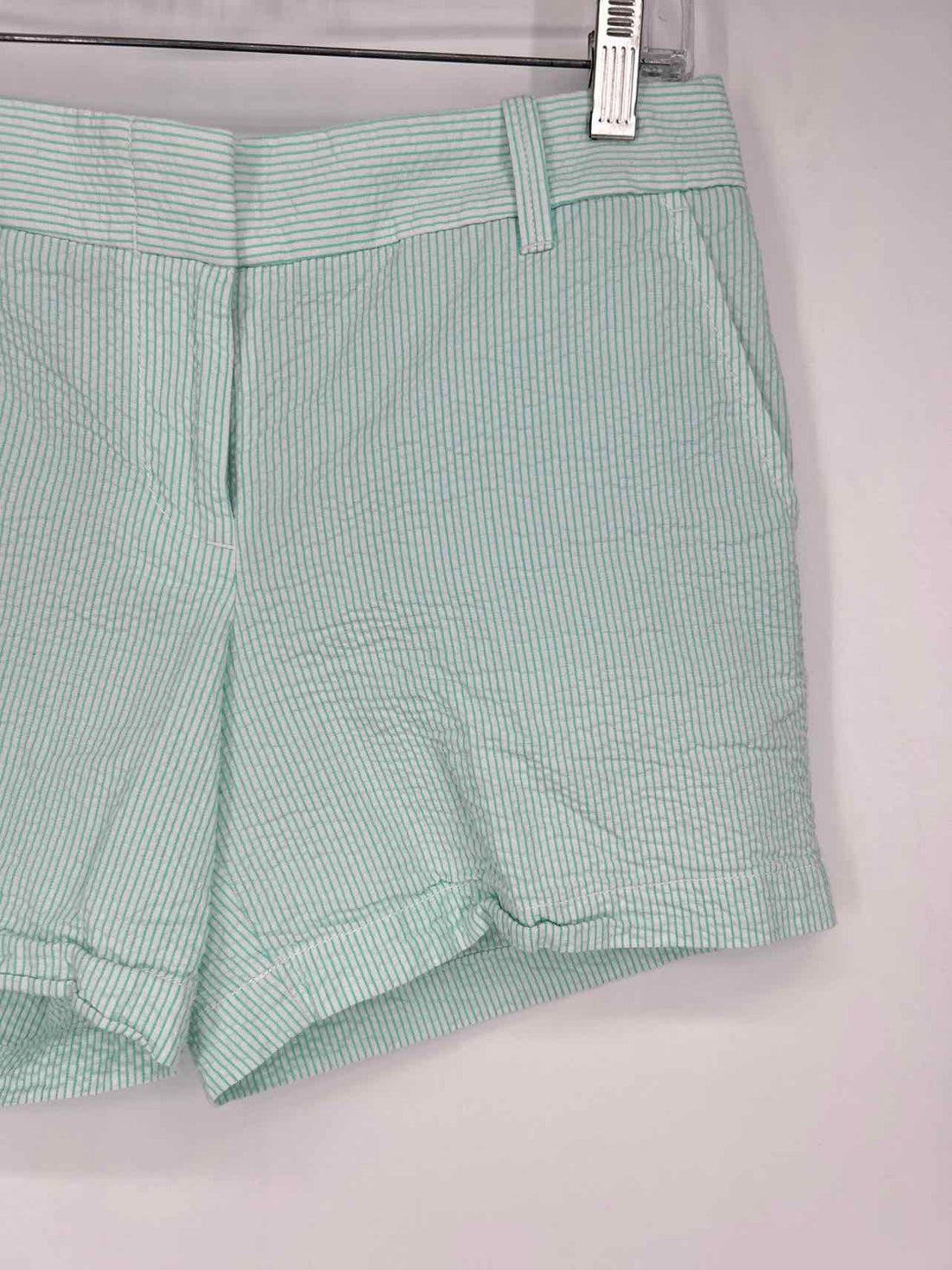 J Crew Size 4 Aqua & White Striped Shorts