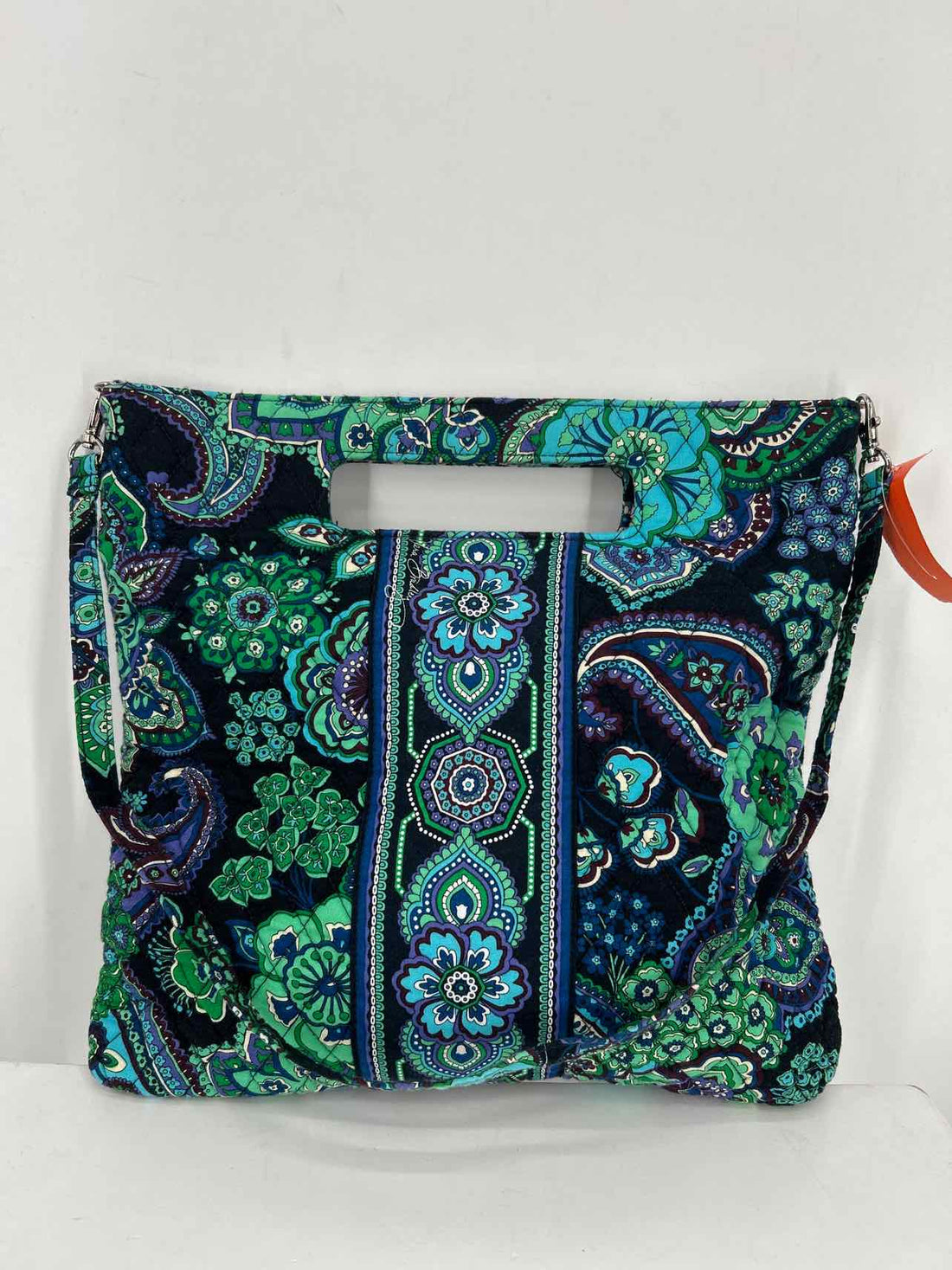 Vera Bradley Black Green & Blue Print Quilted Pre Owned Shoulder