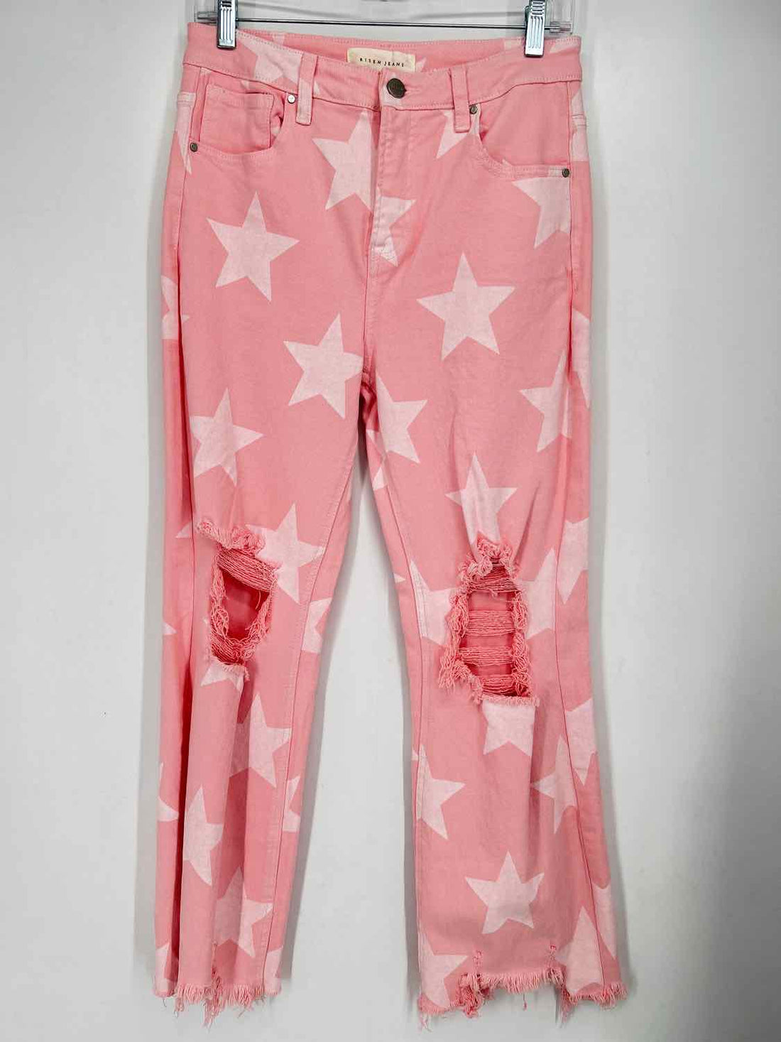 risen jean Size 7 Pink Print Denim NWT Jeans
