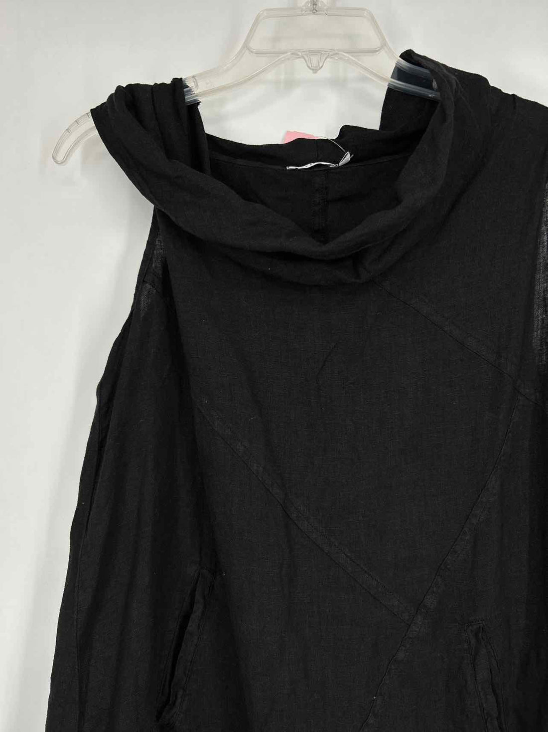 SOUL Size L Black Linen Sleeveless Dress