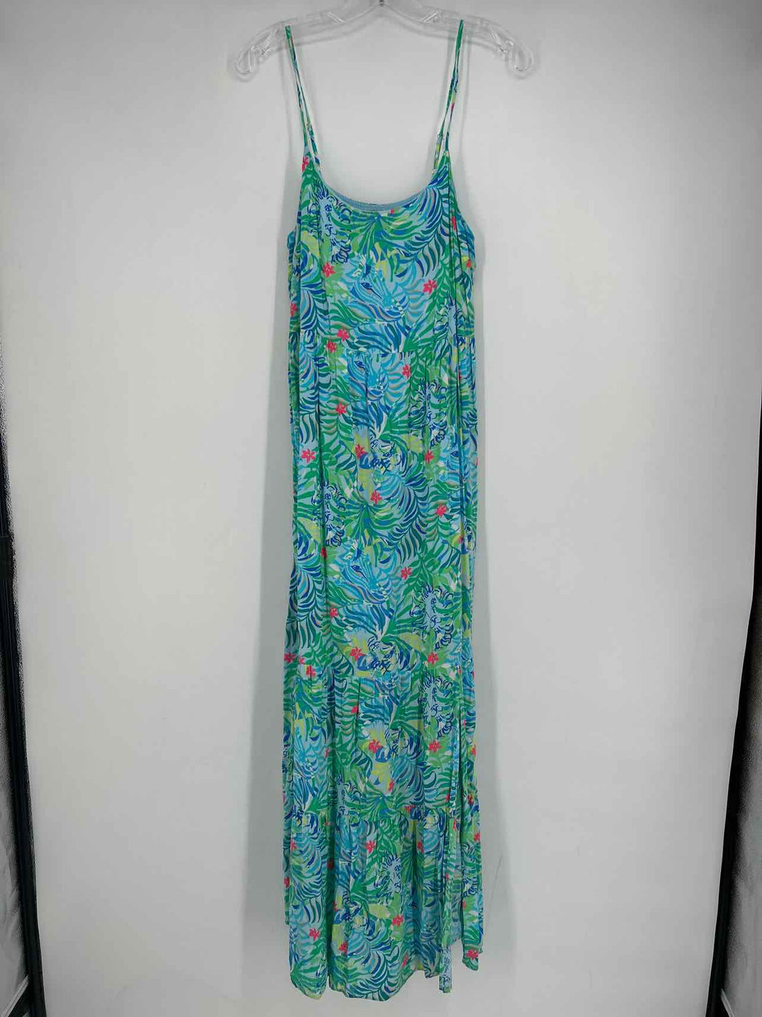 Lilly Pulitzer M Light Blue & Green Print Sleeveless Lilly Pulitzer Dress