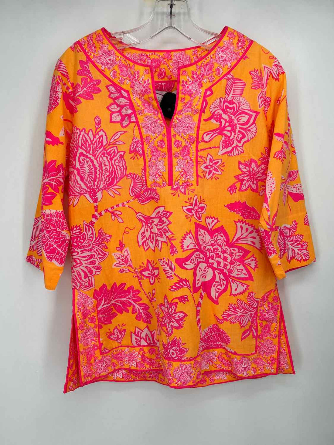 Gretchen Scott Size XS Orange & Pink Print Long Sleeve