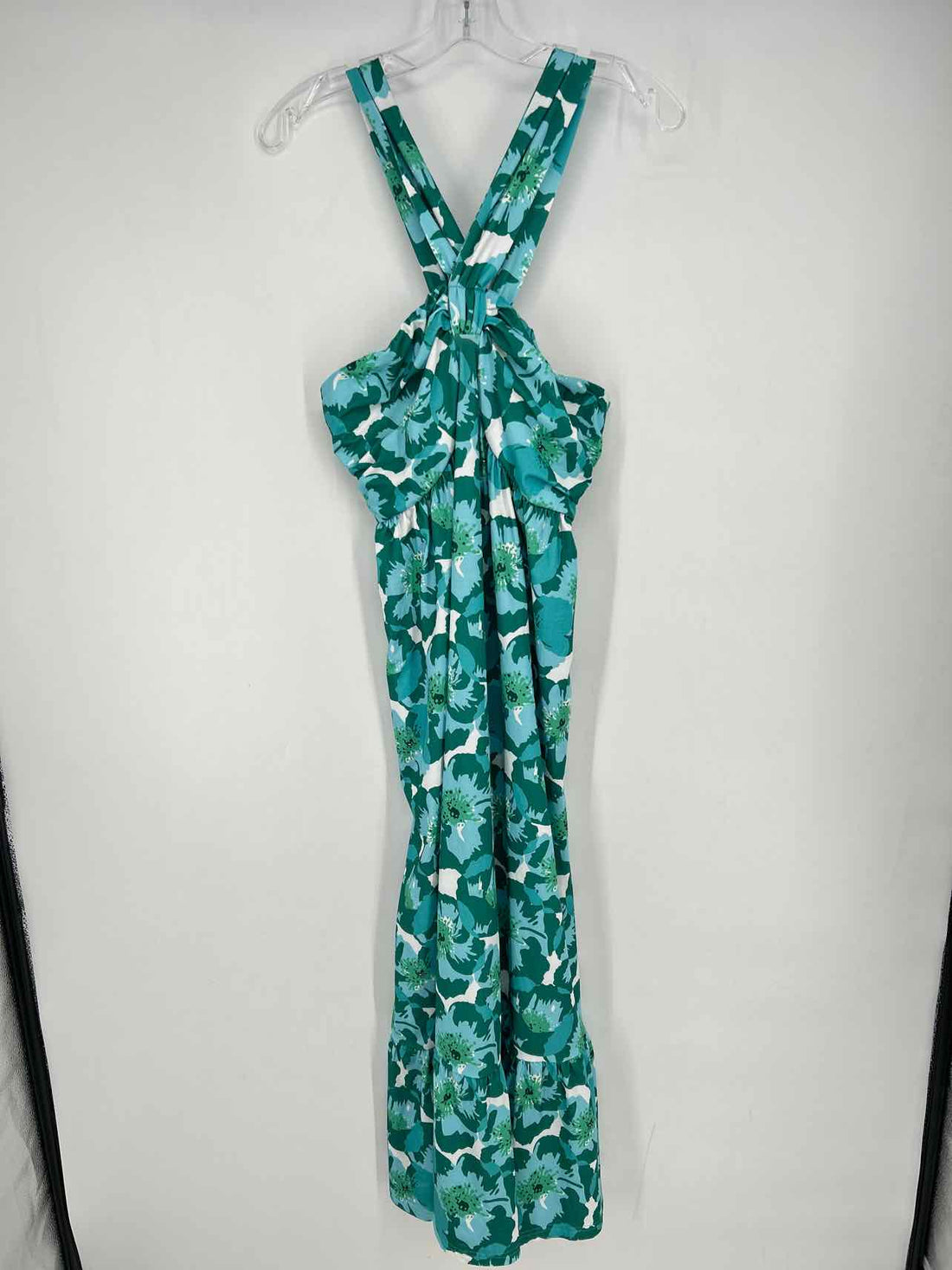 Grace Karin Size M Green & Blue Print Sleeveless Dress