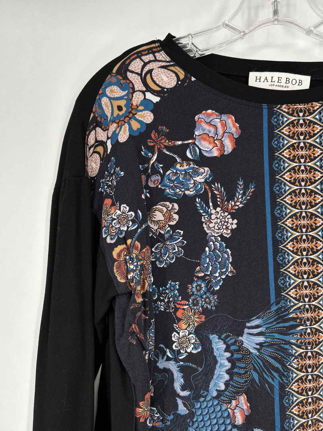 Hale Bob Size S Black Print Long Sleeve
