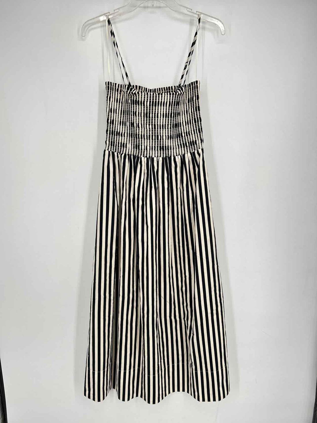 Evereve Size M Black & Cream Striped Dress