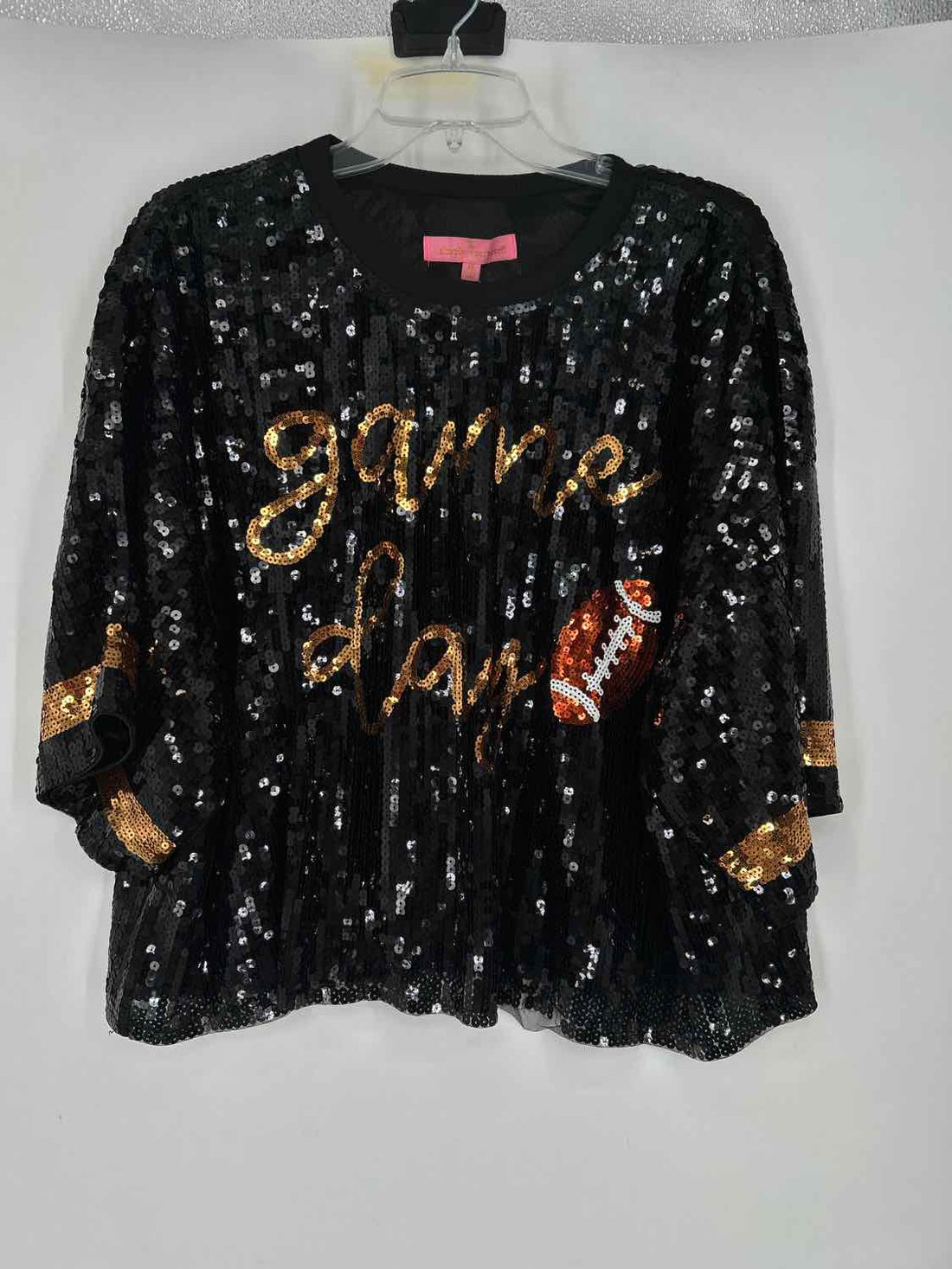Simply Southern Size XL Black Sequined NWT Short Sleeve
