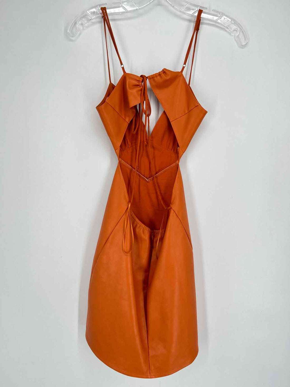Brooklyn Karma Size S Orange Faux Leather Dress