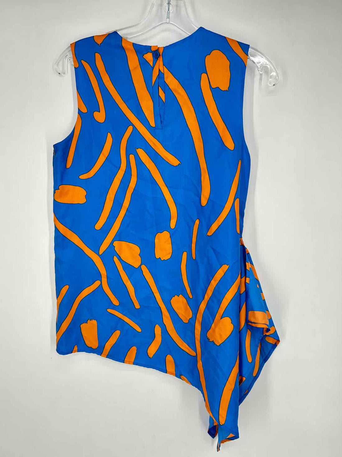 Diane Von Furstenberg Size P Blue & Orange Silk Sleeveless