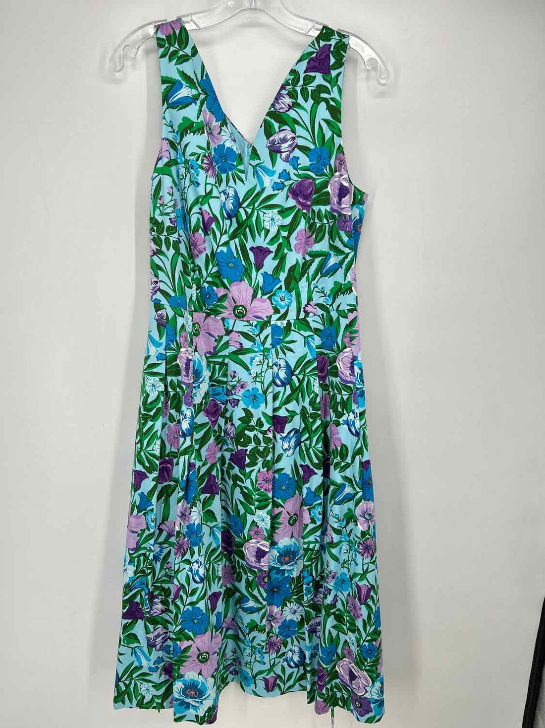 Talbots Size 12 Light Blue Floral Sleeveless Dress