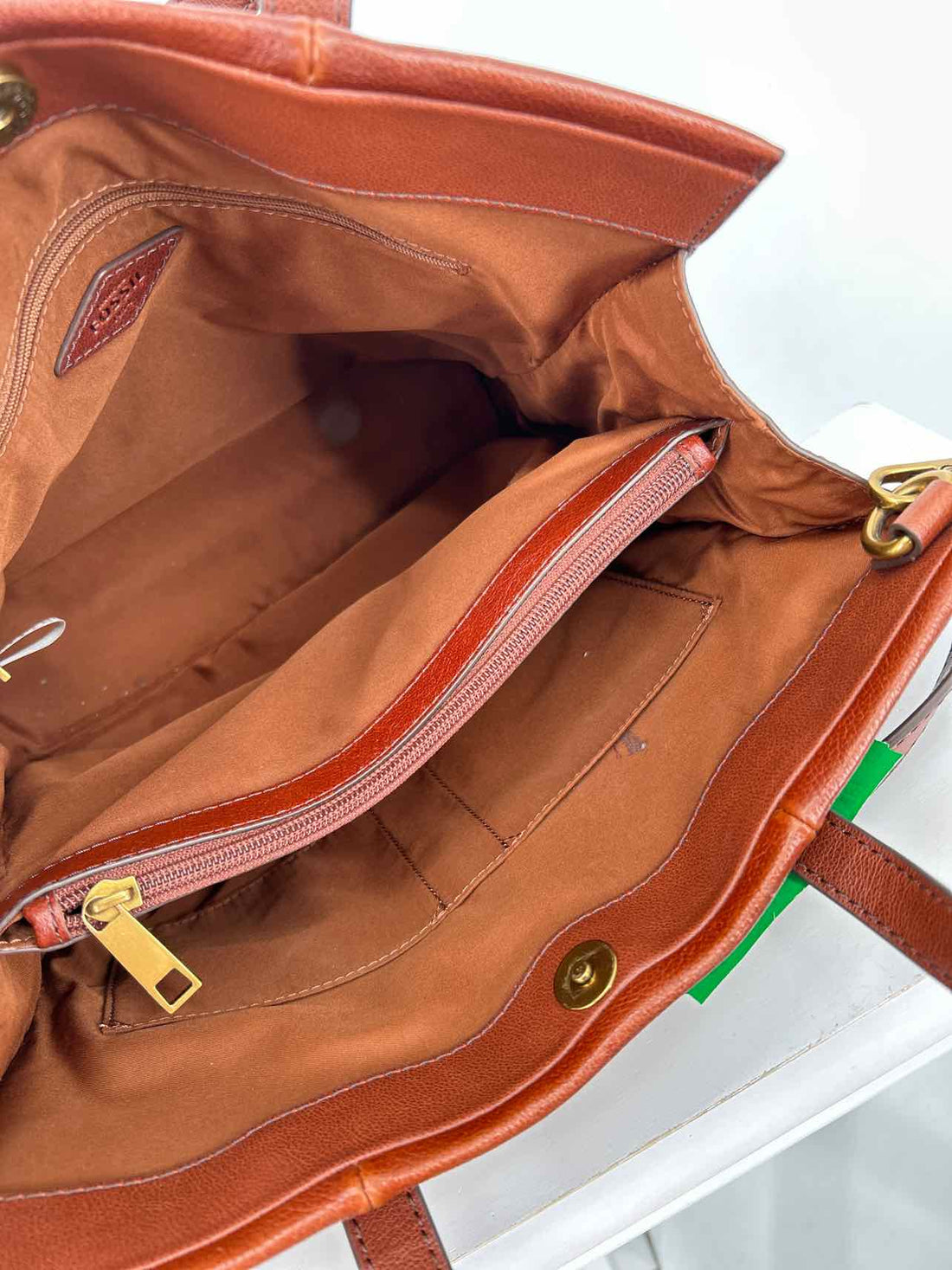 Fossil Brown Leather Pre Owned Satchel
