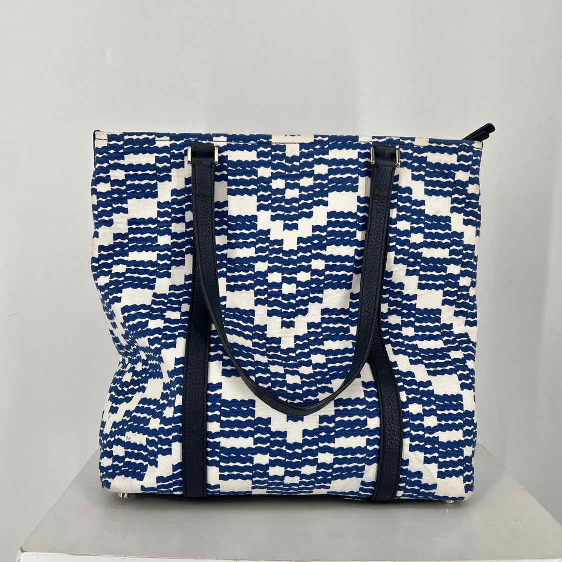 Kate Spade Blue & White Canvas Pre Owned Tote