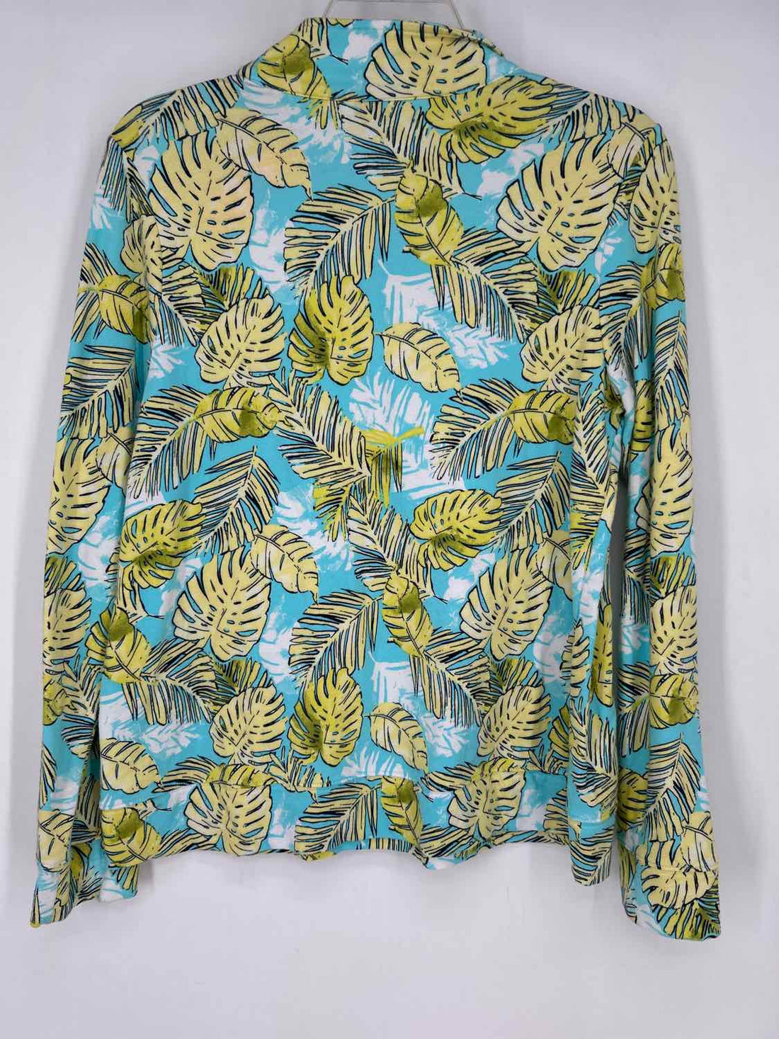 Crown & Ivy Size S Aqua Print Long Sleeve