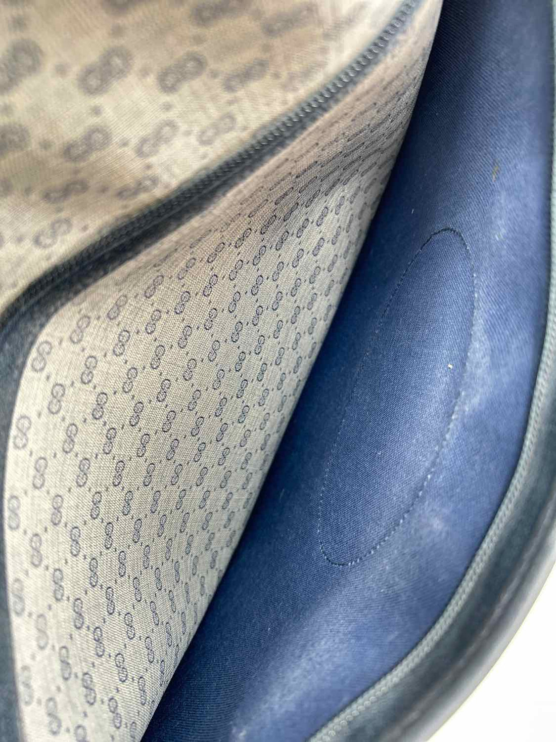 Gucci Navy Coated Canvas & Leather Vintage LUXURY
