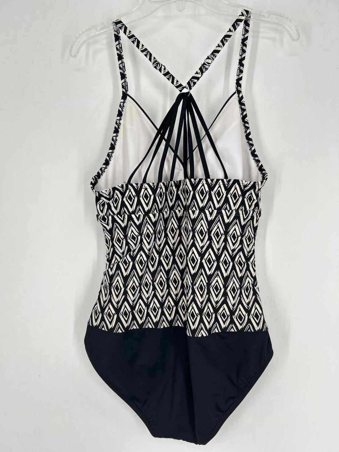 Jantzen Size 8 Black & White Print Swimsuit 1 Piece