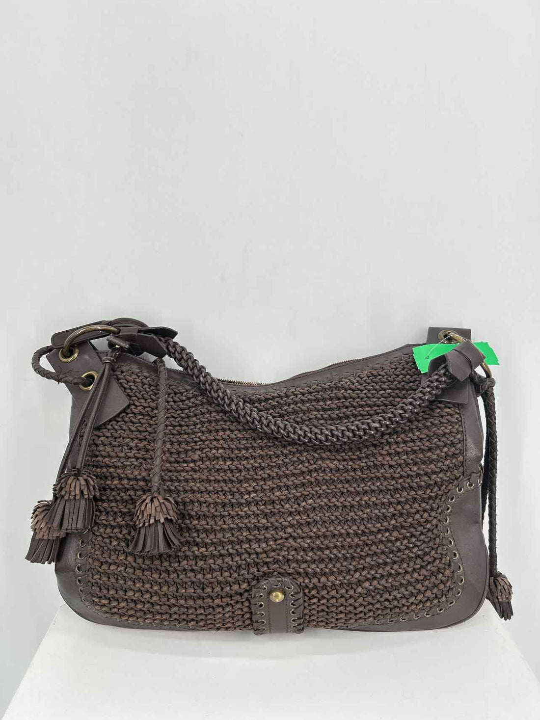 Isabella Fiore Dark Brown Leather Excellent Condition Hobo