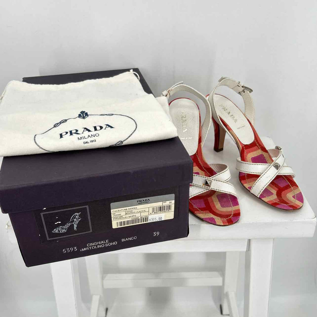 Prada Women Size 39 White Good Leather LUXURY
