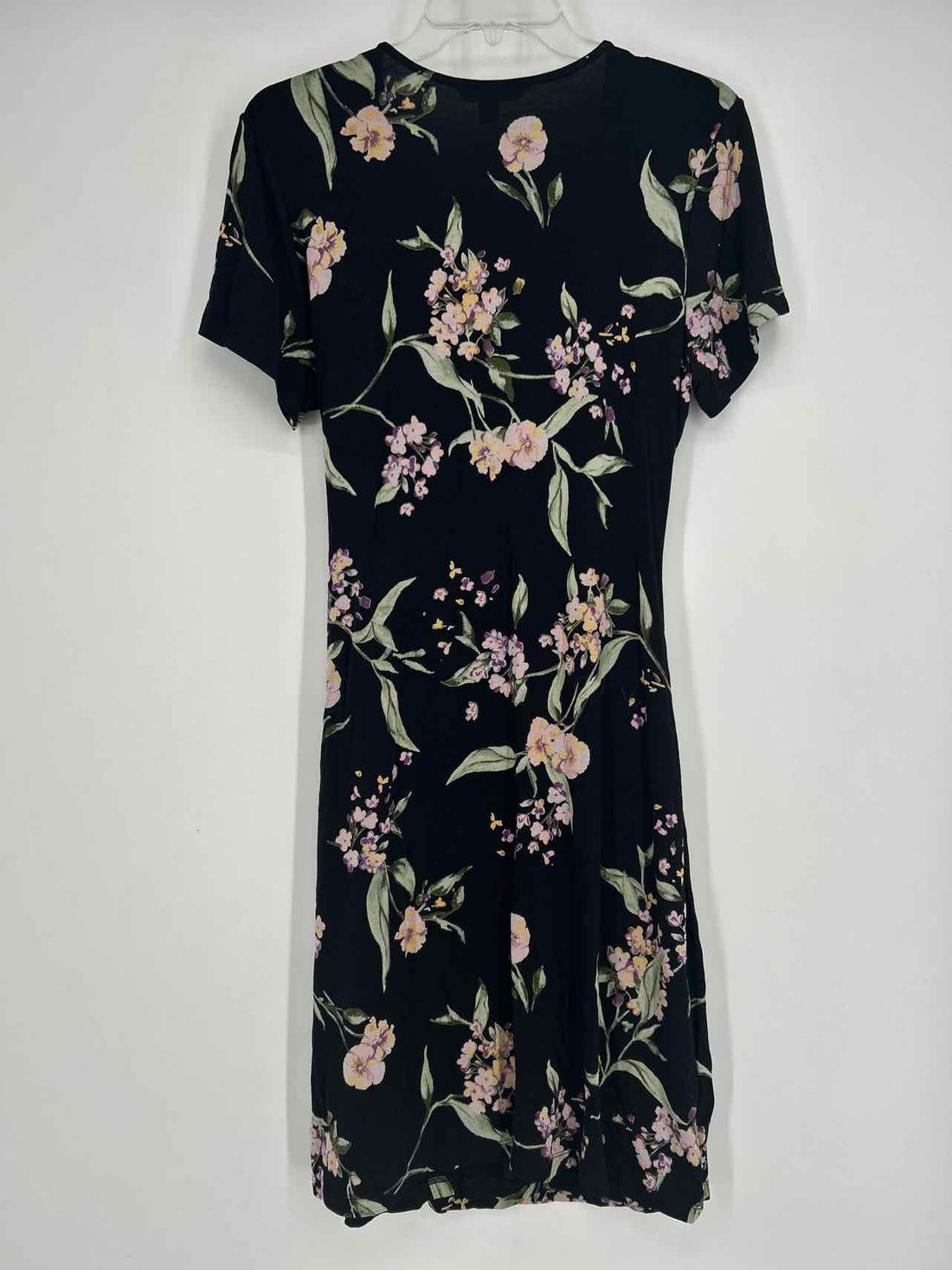 Nicole Miller Size L Black Floral Dress