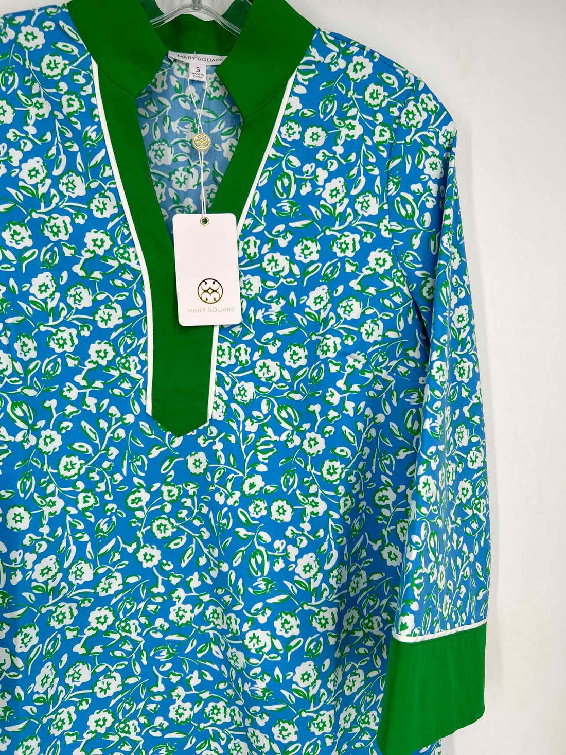 Mary Square Size S Blue & Green Floral NWT Dress a