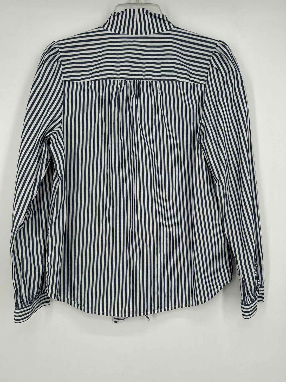 J Crew Size M White & Navy Print Long Sleeve