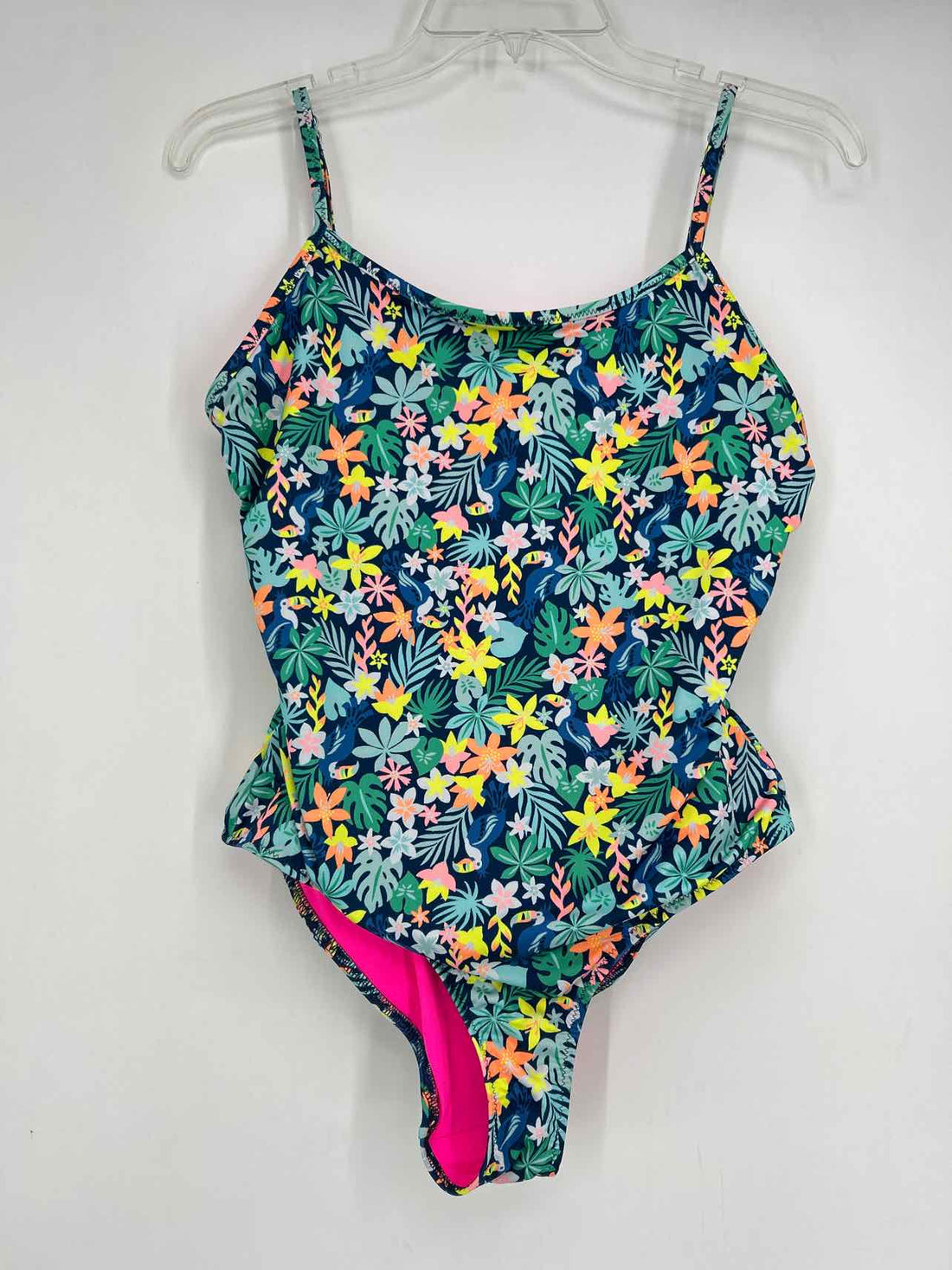 Chubbies Size L Navy Floral Swimsuit 1 Piece