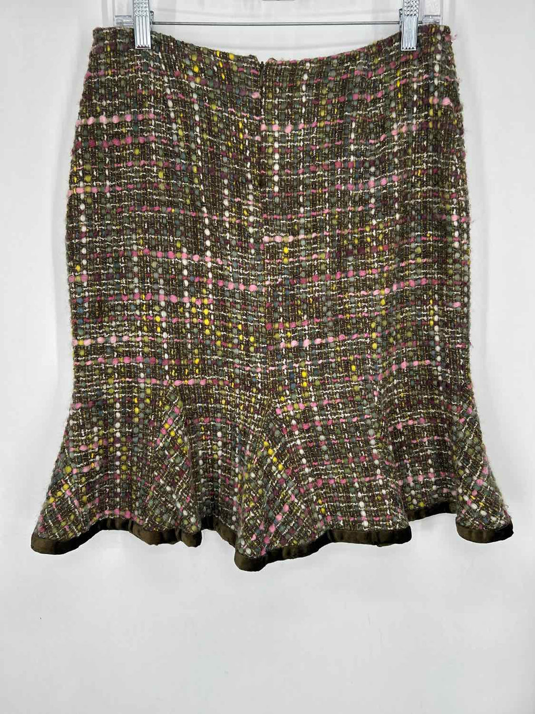 INC Size 10 Green Tweed Wool Blend Vintage Skirts